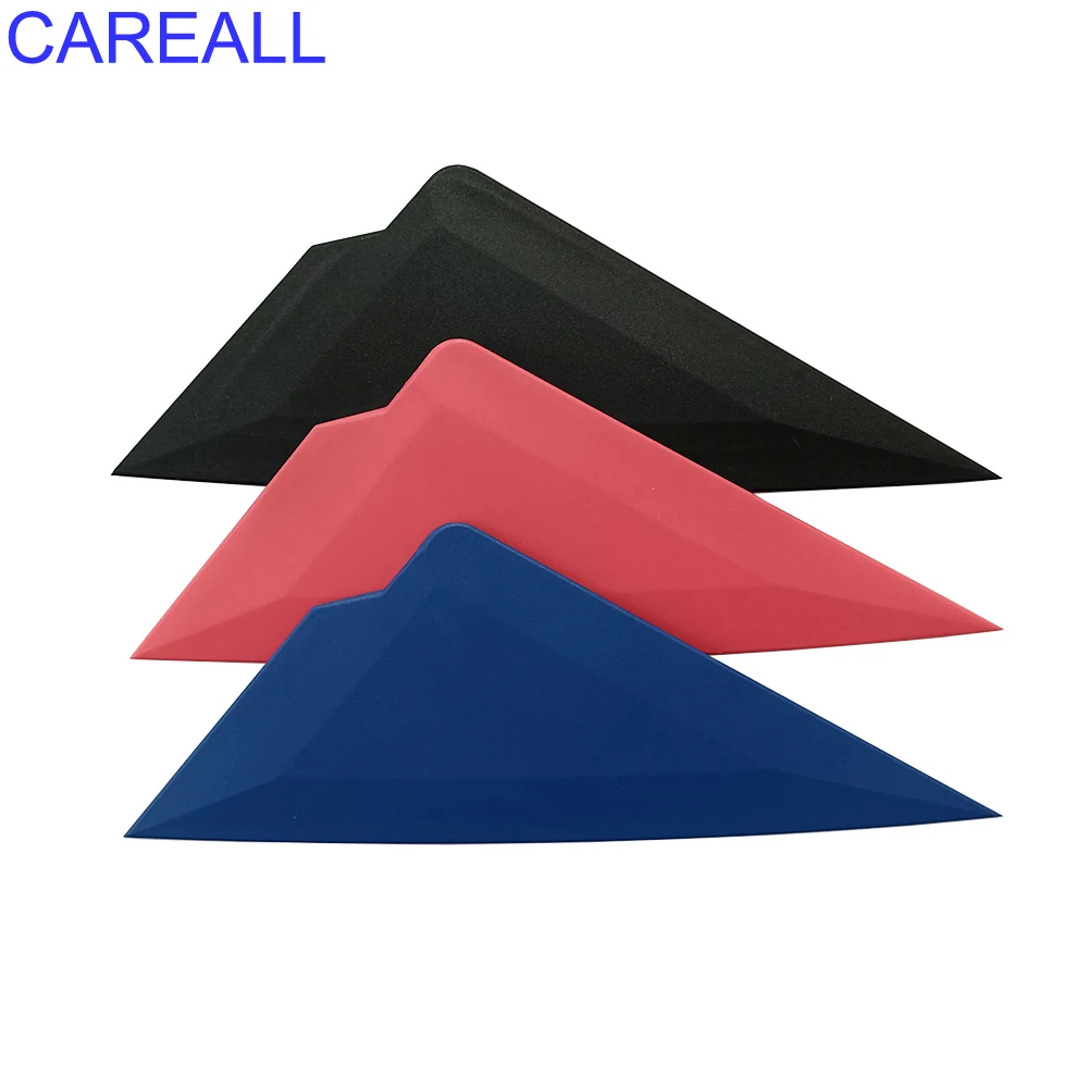 CAREALL 3 Hardness Triangle Squeegee Car Window Tint Film Tools Vinyl Wrap Go Corner Edge Tuck Scraper Stickers Vinyl Spatula