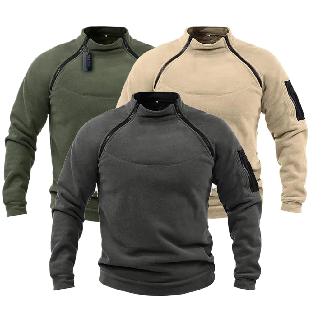 

Men's Tactical Hoodies Military Outdoor Pullover Long Sleeve Zippers Pullove Fleece Windproof Thermal for Hiking Camping Army