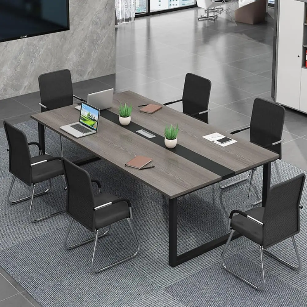 

Modern Office Conference Table, 63"L*31.5"W*29.1H/160*80*74cm, Wood, 6 Seater, Contemporary Style, Indoor/Outdoor, Customized