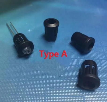 50PCS 3MM 5MM 8MM 10MM F3 F5 F8 F10 LED ไดโอดผู้ถือ/ที่นั่ง/คลิป Blace พลาสติก/โลหะ Chrome Bezel แผงจอแสดงผล/interval Block PC