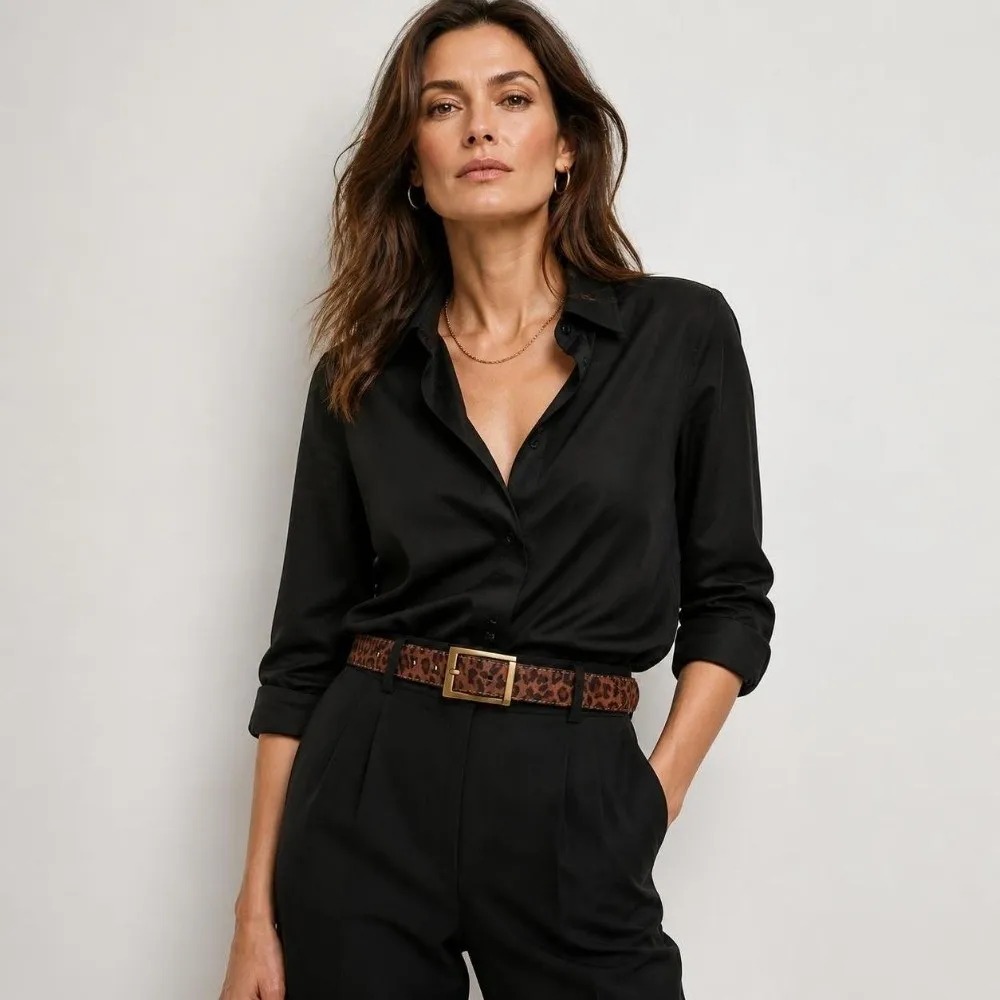 Retro Leopard Print Waist Belt Needle Buckle Gold/Silver Buckle Suede Leather Belt Adjustable Fashion Belt Jeans Dresses