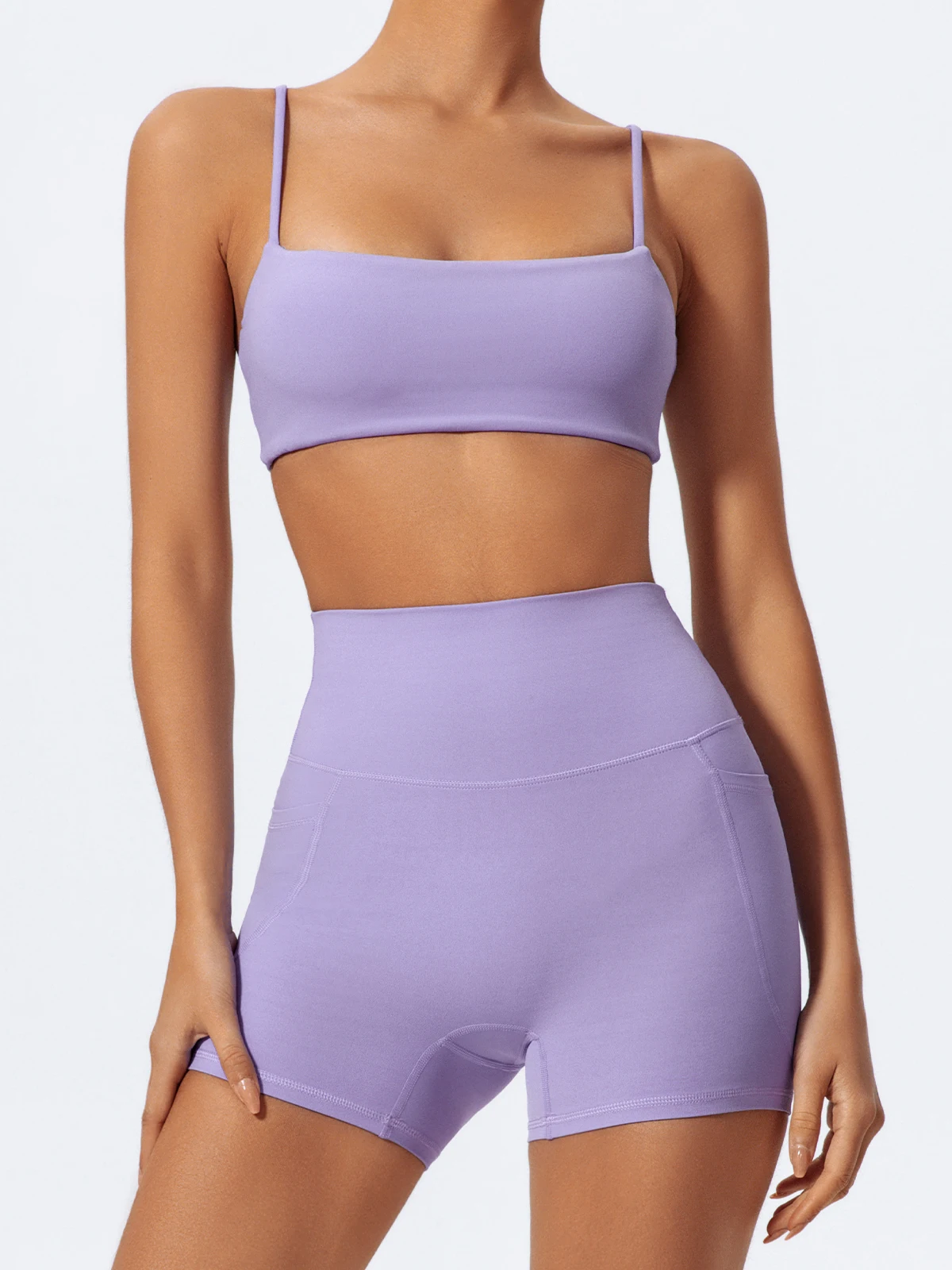 Hearuisavy Taschen Workout Gym Legging Frauen Radfahren Shorts Quick-Dry Yoga Kleidung Atmungsaktiv Hohe Taille Sport Shorts Weibliche – Detail 8