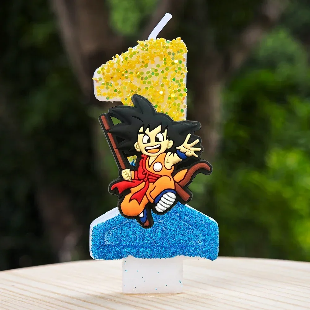Niedliche Dragon Ball Z-Stil Geburtstagskerzen Zwölf Stück Wachsstift-Set für Kinder Anime Geburtstagsparty Tortendekoration – Detail 2