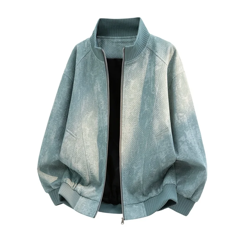 

Spring Fashion Loose Jackets Coats for Men American Retro New Male Clothing Stand Collar Comfortable Outerwear Quality Windproof