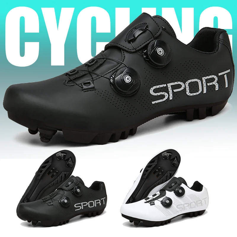 

Mountain bike sports shoes for couples, outdoor wear-resistant riding shoes with shoelace locks