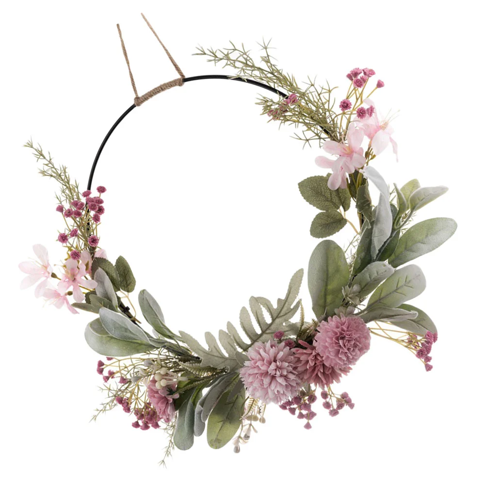 Artificial Garland Halloween Door Decorations Wedding Wreath The Flowers Realistic Pendant Iron Bride Festival Hanging