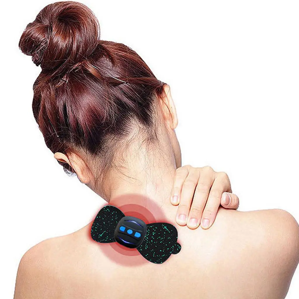 Portable Charging neck and back Massager Cervical Vertebra Massage Stickers with Remote Controller for Car