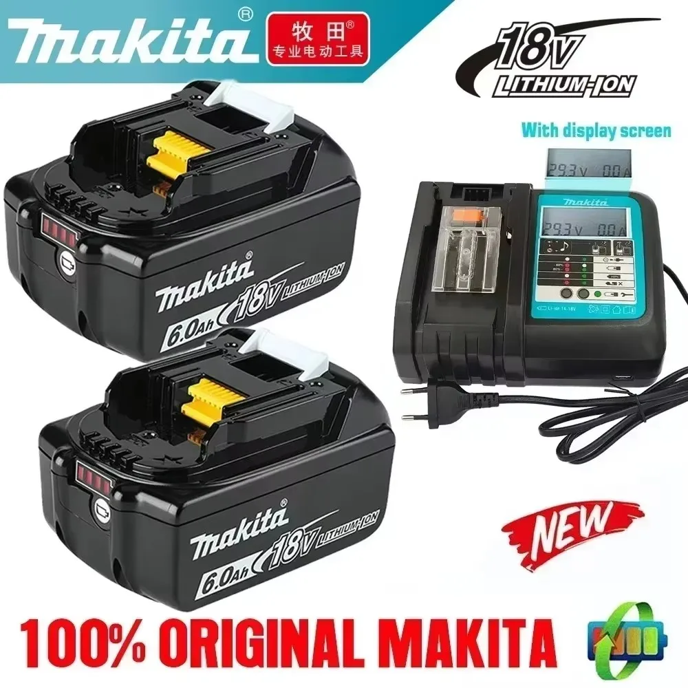 Original Makita 18V Akku mit Ladegerät Wiederaufladbarer Lithium-Ionen-Akku für BL1850 BL1880 BL1860B LXT400 Elektrowerkzeug Makita 18 V Batterie