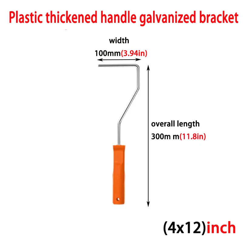 Escova de tambor de plástico, alça espessada, suporte galvanizado, 2 polegadas, 4 polegadas, multi especificação, pequena ferramenta de pintura para limpeza