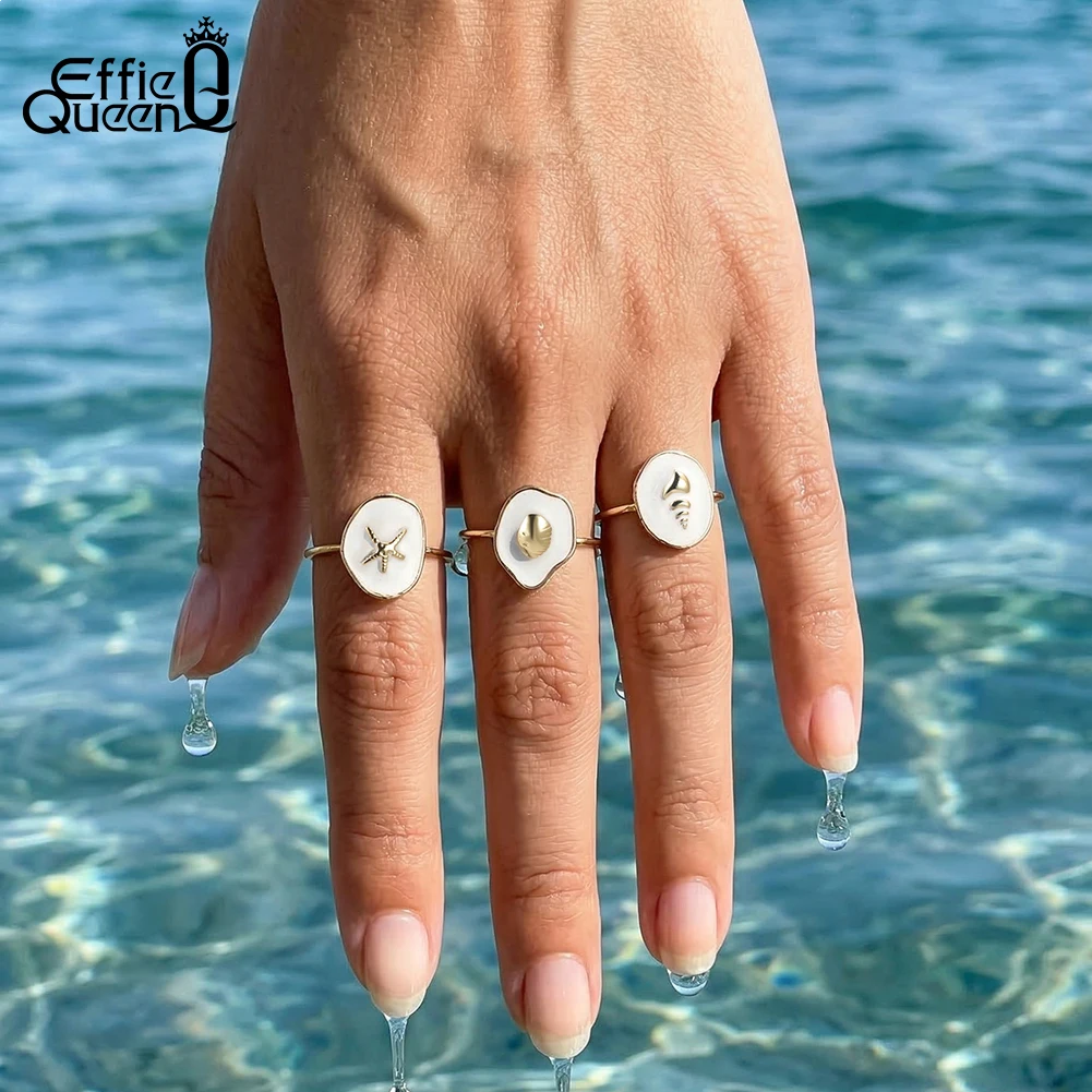 

Effie Queen Simple 925 Sterling Silver Personality Summer Finger Ring Popular Irregular Charm Opening Ring Quality Jewelry APR43