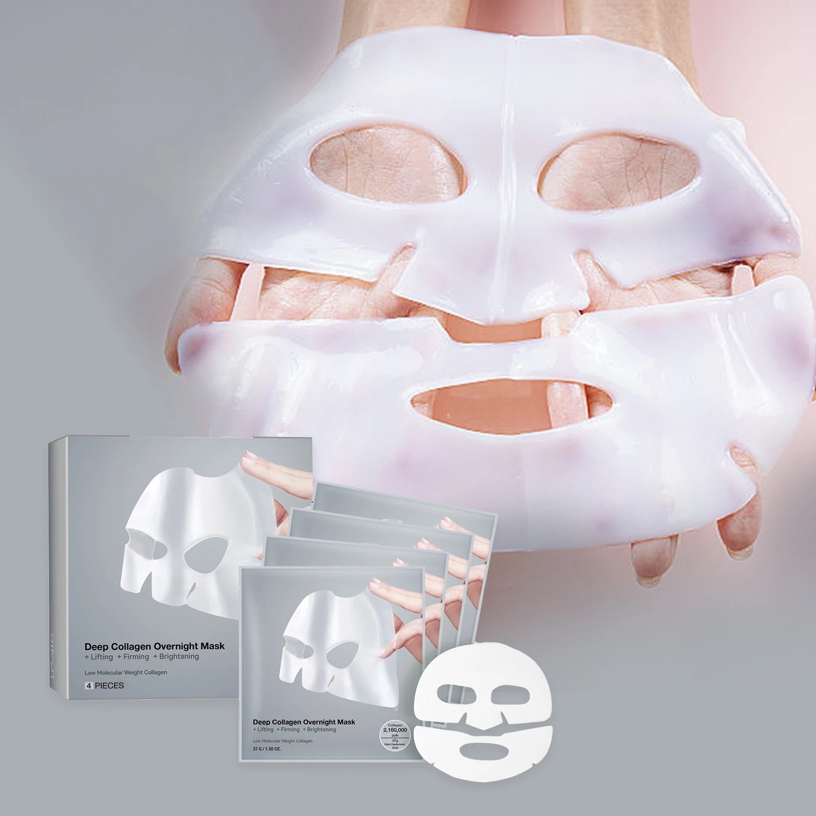 

4pcs Collagen Face Mask Beauty Skincare Facial Overnight Masks Moisturizing Firming Hydrating Facial Mask Face Care Cosmetics