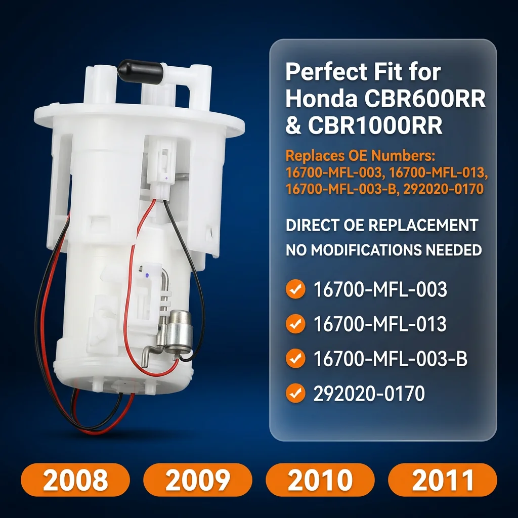 Motorcycle Fuel Pump Assembly 16700-MFL-003 16700-MFL-013 16700-MFL-003-B 292020-0170 For Honda CBR600RR CBR1000RR 2008-2011