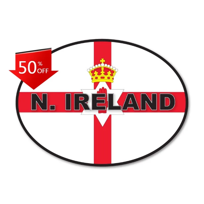 

Northern Ireland Oval Flag Car Van Decal Sticker Camper Bodywork Laptop Phone Guitar Yacht Car Bumper