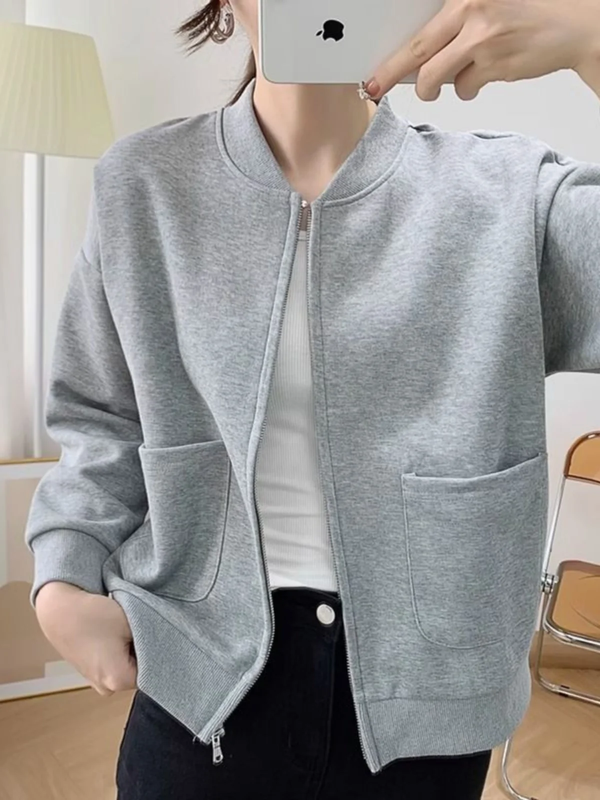 Sudaderas para jóvenes y mujeres, Tops de algodón con botones de gran tamaño, diversión de otoño, suave, de felpa, vintage, franjas, bordado, ropa deportiva con cuello redondo