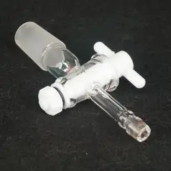 #14 #19 #24 #29 Joint Borosilicate Glass Lab Straight Adapter With PTFE Stopcock Ware