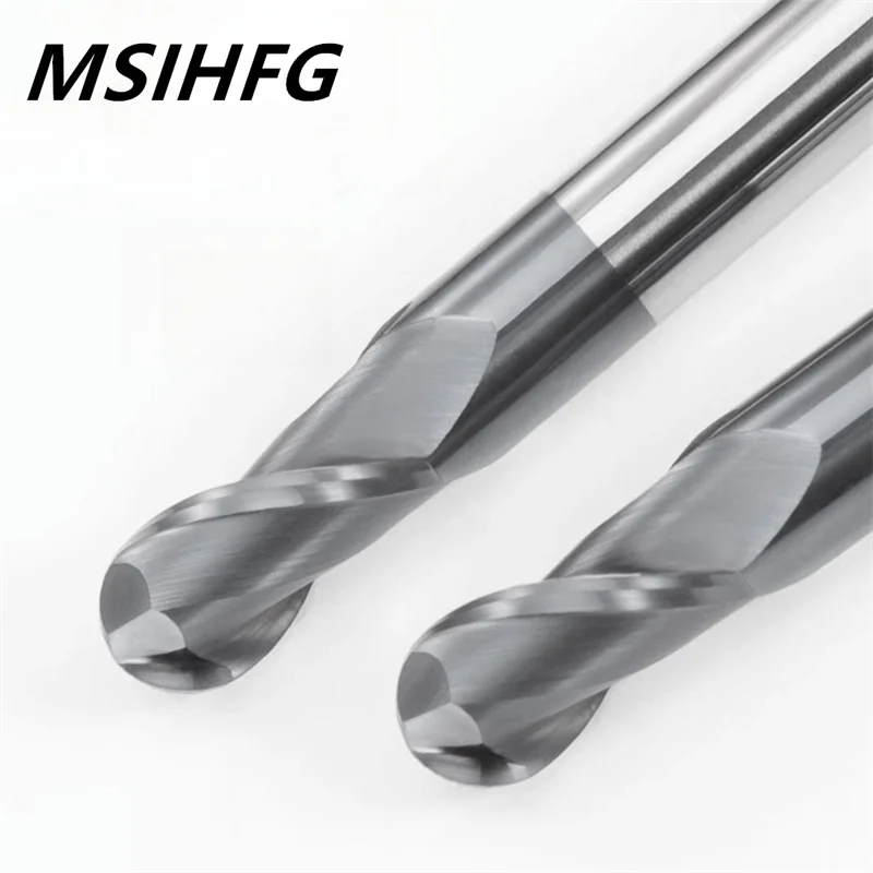 HRC62 Ball Nose Milling Cutter Tungsten Carbide End Mill CNC Tools Fresa Metal Steel Frez Router Bit Milling Cutter