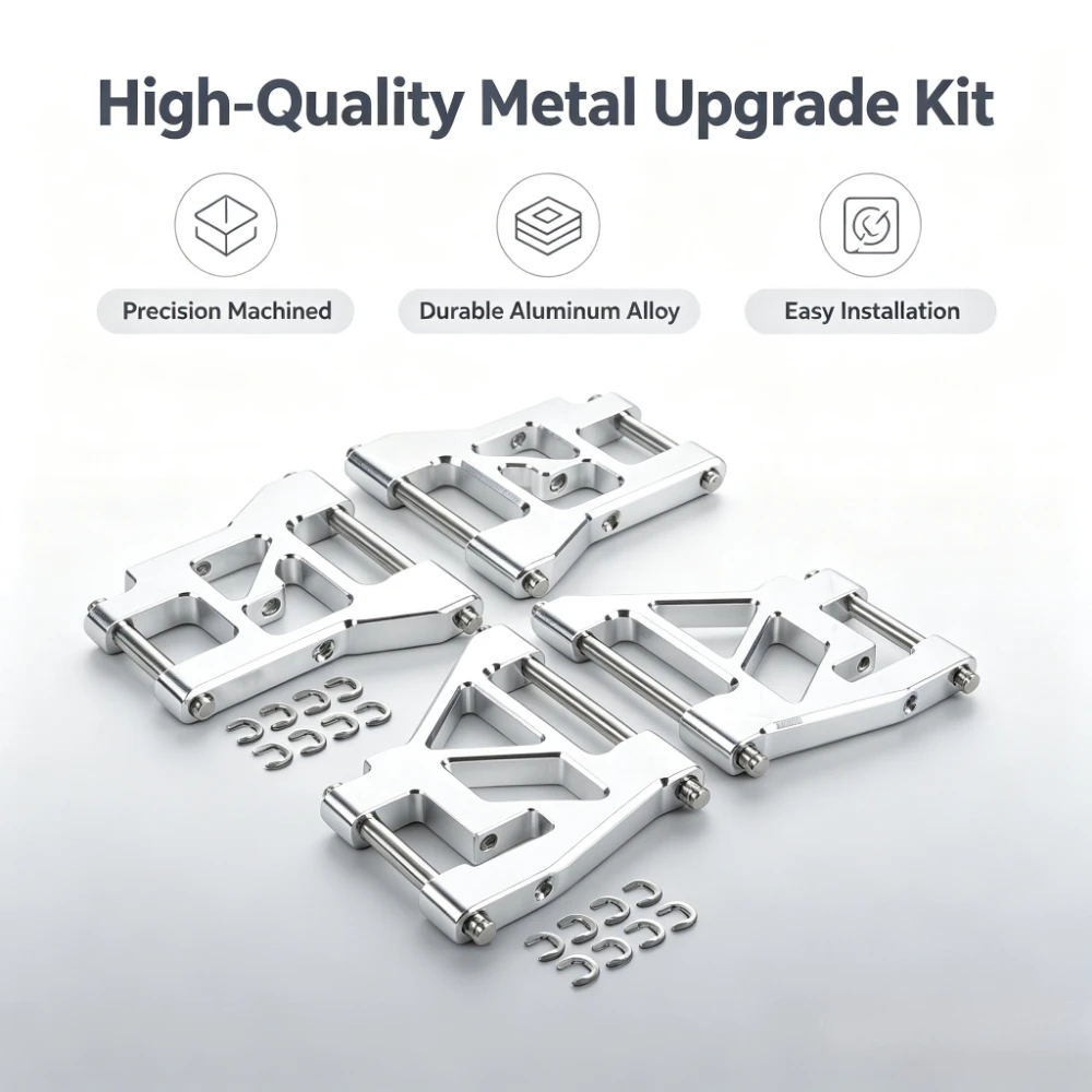 Aluminum Front & Rear Lower Suspension Arms for Tamiya TA02 / TA-02 Chassis RC Car Upgrade Parts
