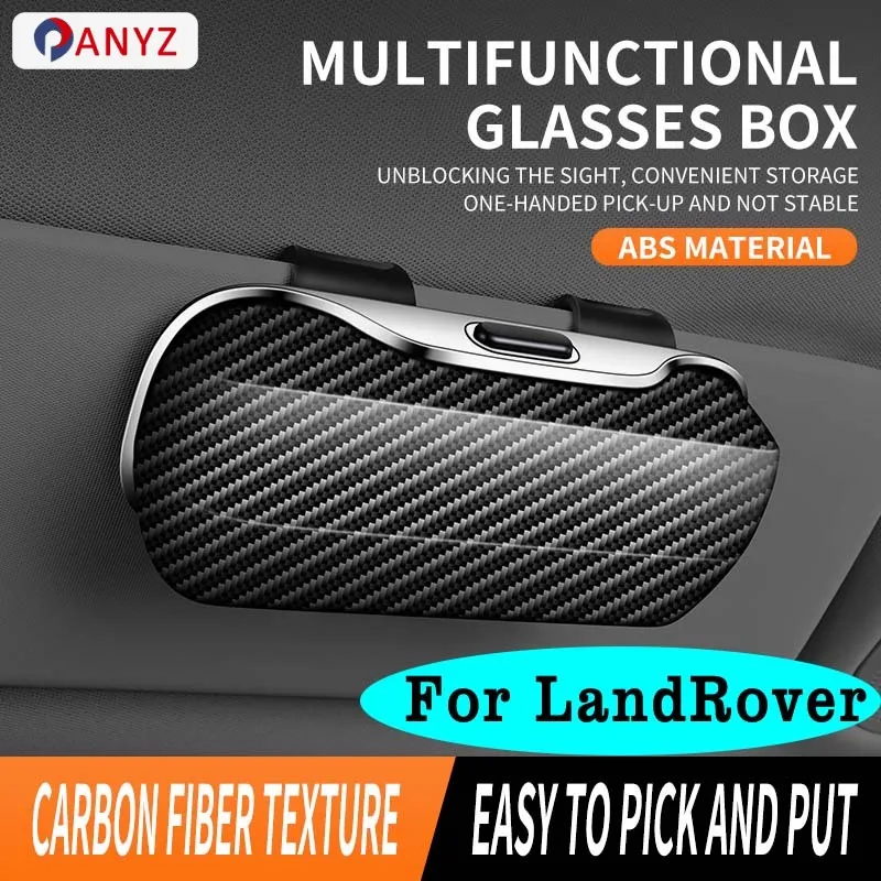 

Car Glasses Case Holder Anti-Scratch & Dustproof Secure Grip With Card Slot For LandRover Defender RangeRover-Sport Discovery