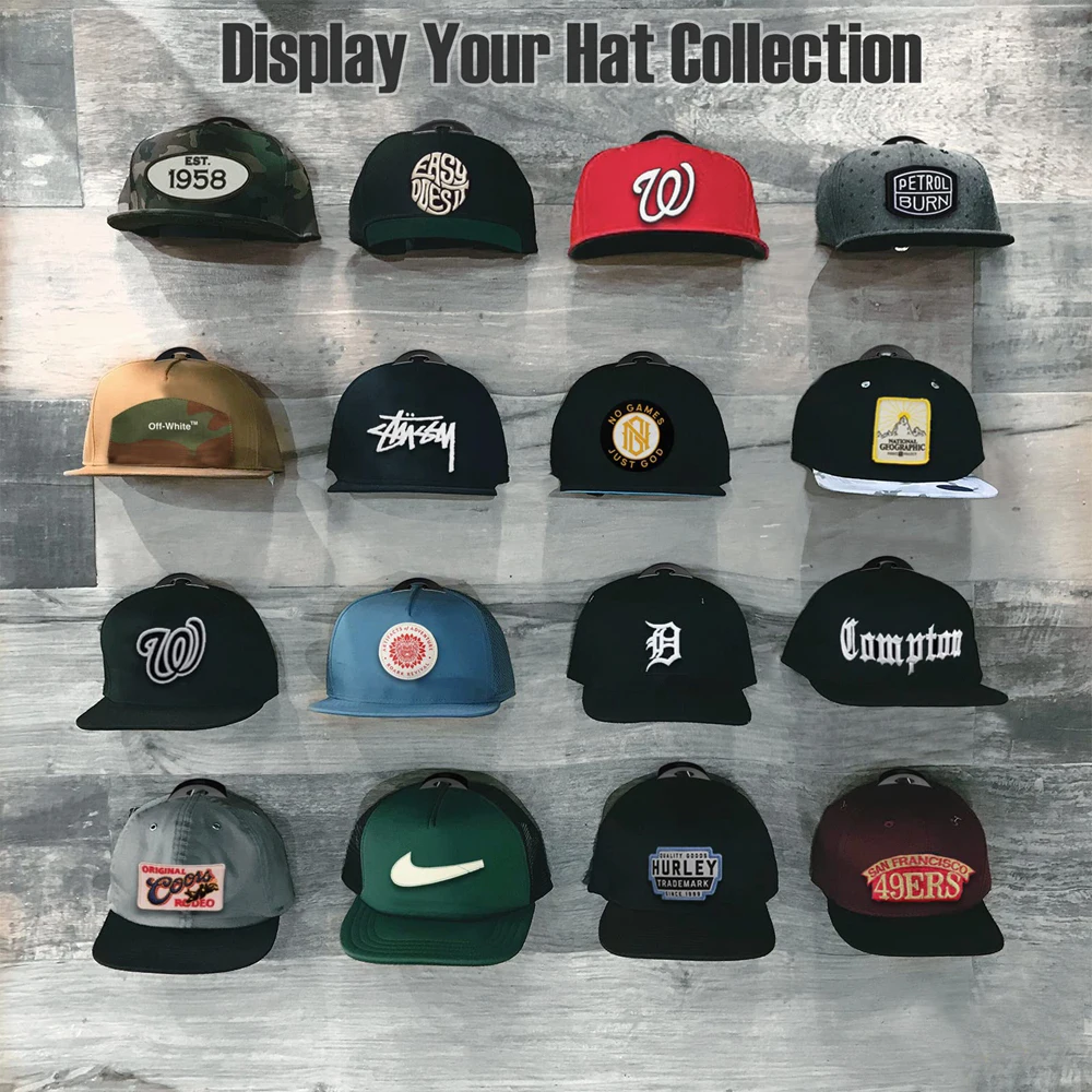 NEW 2/4PCS Hat Hooks for Baseball Caps Adhesive Racks for Hanging Hats Simple No Drilling Ball Cap Holders Organizer Wall Hanger