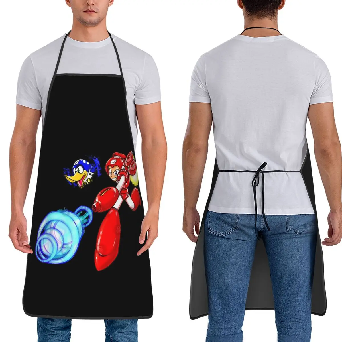 

Фартук RockMan 6, фартук шеф-повара, приготовления пищи, выпечки, нагрудник без рукавов, кухонный фартук для чистки для женщин и мужчин, рисунок