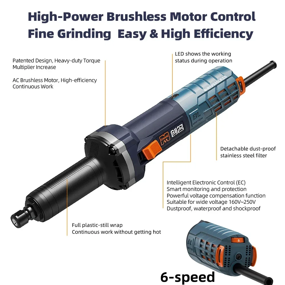 2026 Professional AC Brushless Electric Mini Micro Cylindrical Grinder Industrial Grade Metal Angle Die 220V Rated Voltage