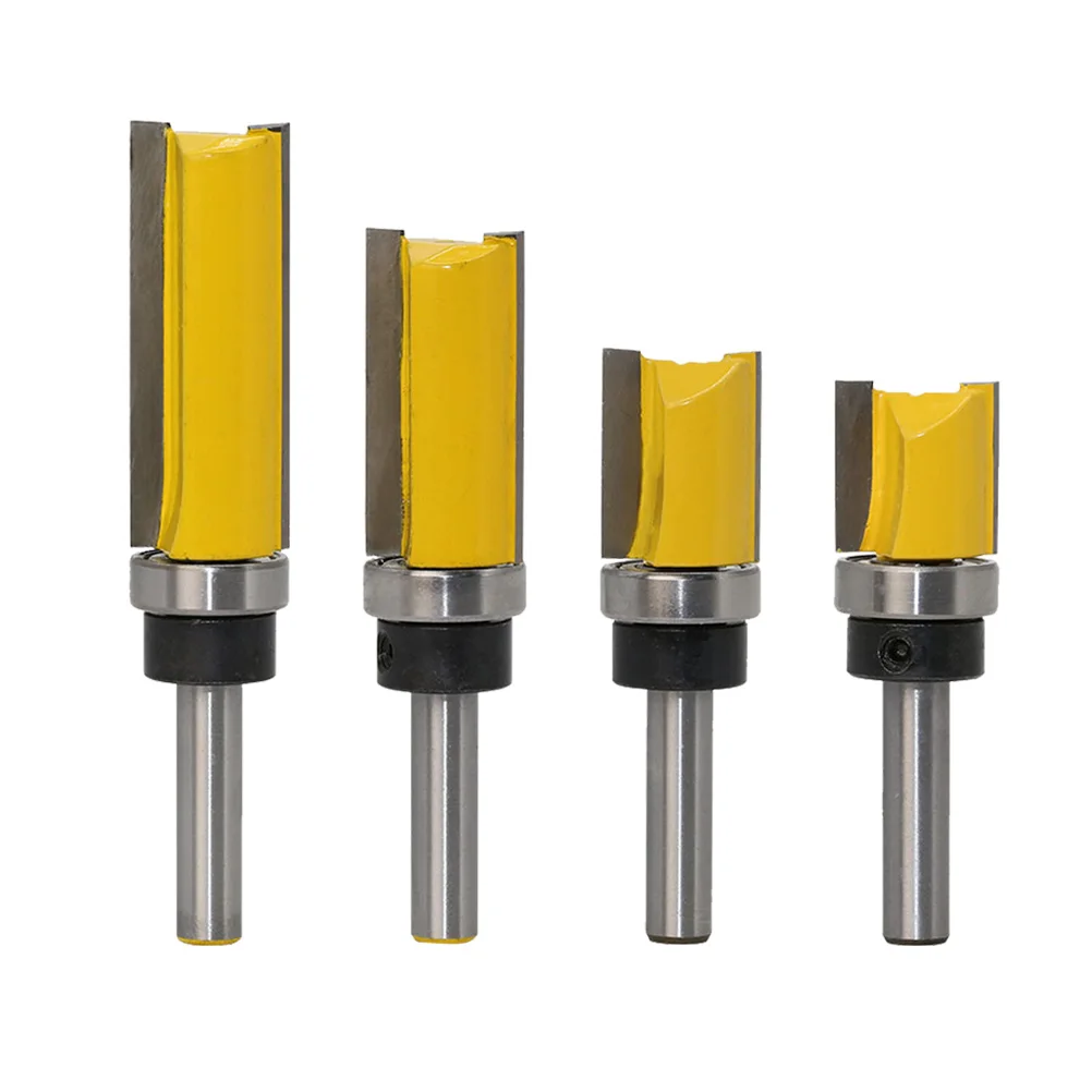 

4pcs Woodworking Milling Router Flush Milling Trimming Router Tenon Hardwood Board Cutting Edging Tool