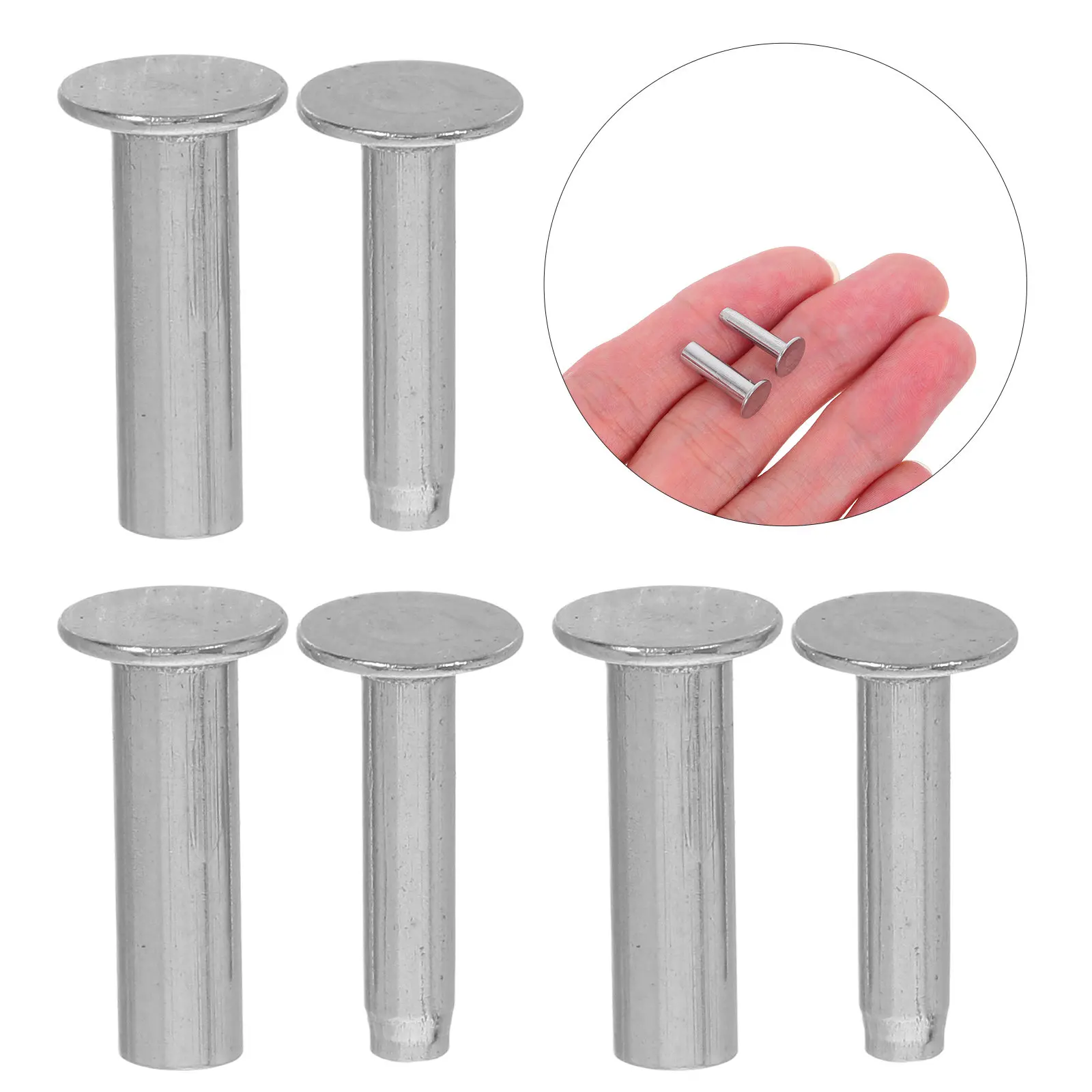 7Pairs Stainless Steel Knife Making Rivets Heavy Duty Handle Fasteners for Wooden Metal Cutlery DIY 1.5cm Secure Stable