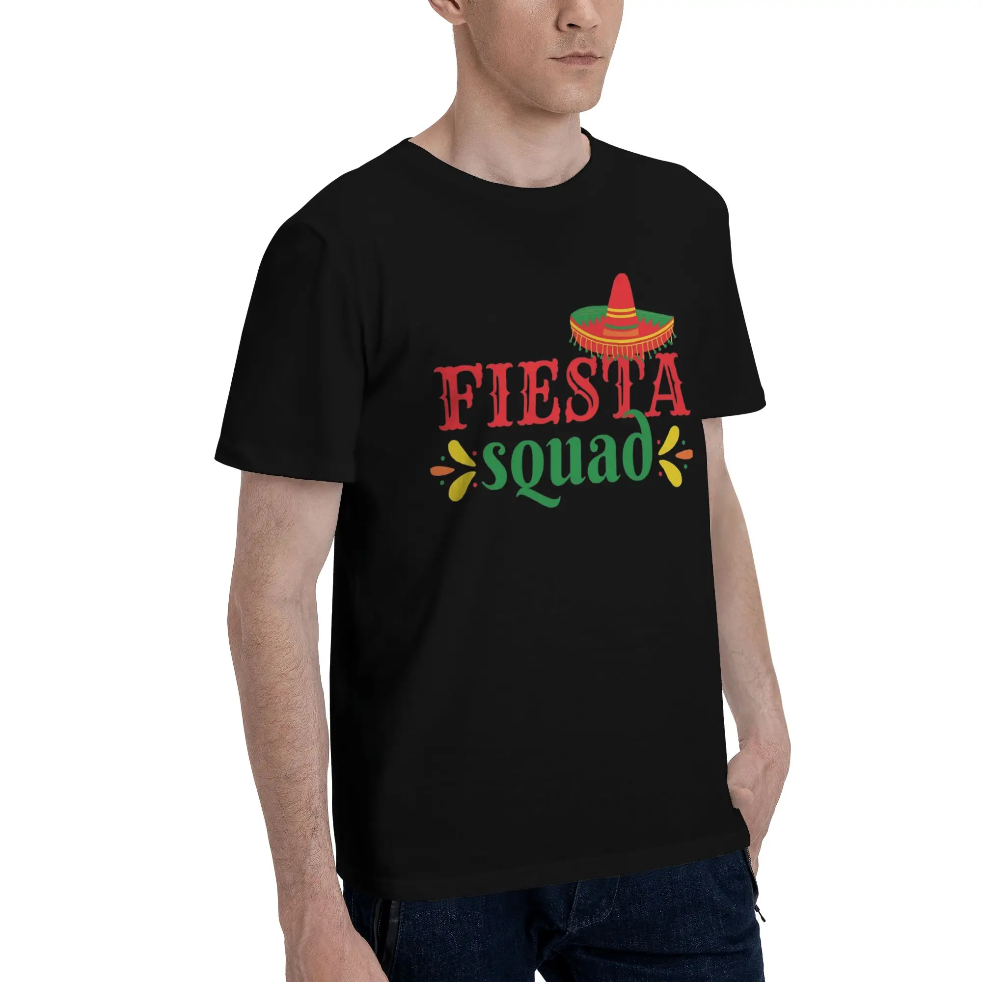 Fiesta Squad Cinco De Mayo Outfit Unisex T Shirt Pure Cotton Tee Graphic Printing  T-shirt Clothes