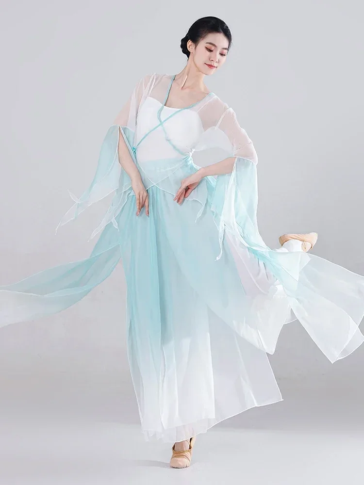 

Classical dance performance clothes, ancient style gauze clothes, practice clothes, umbrella dance, Chinese dance folk dance