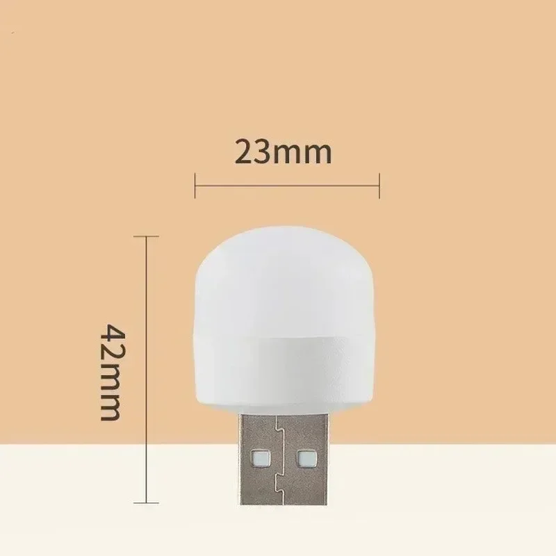 50pcs Mini USB Night Light Warm White Eye Protection Book Reading Light USB Plug Computer Mobile Power Charging LED Night Lamp