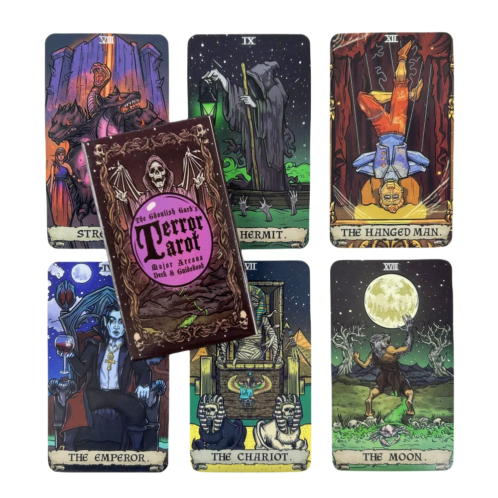 The Terror Tarot Major Arcana Deck Oracle Card Mysterious Divination Deck Tools 22pcs Game Terror Tarot English Playing Cards