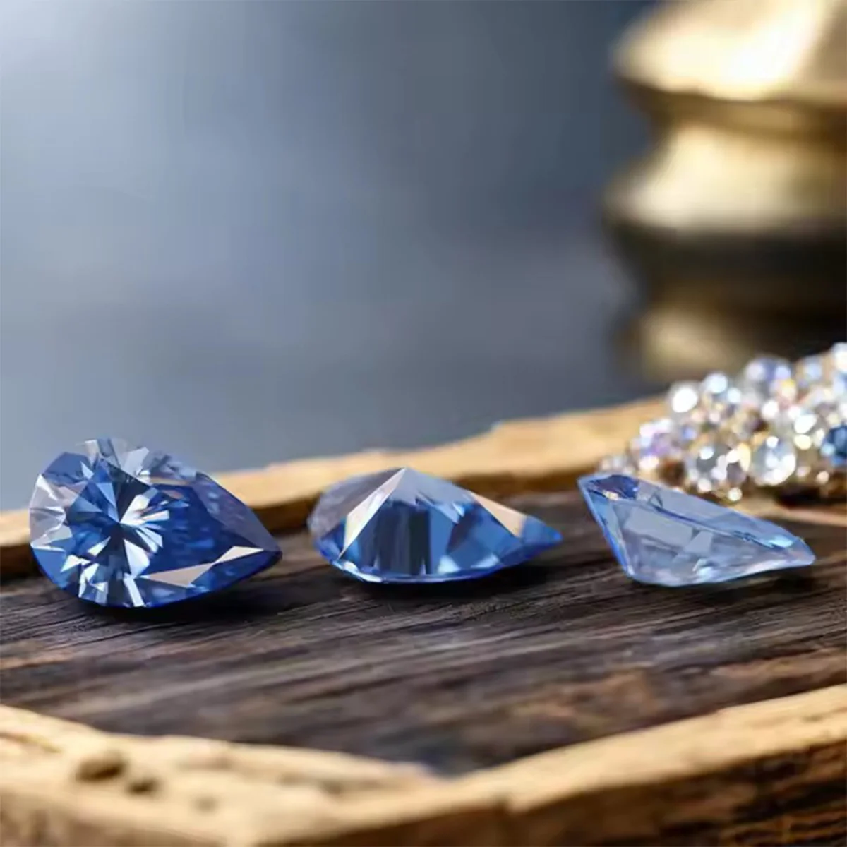 Blue Loose Moissanite 100% Real Lab Gemstone Stones For Women Jewelry Diamond Ring Material GRA Round/Pear/Emerald/Cushion Cut