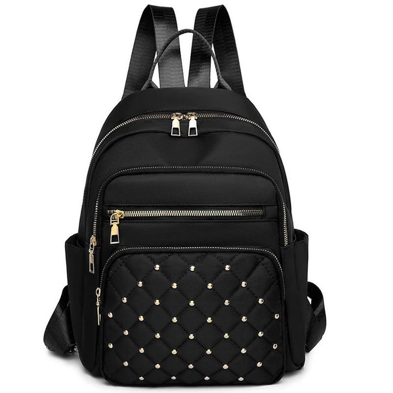 Backpack women's new diamond lattice large capacity travel fashion all casual bag Oxford cloth women backpack