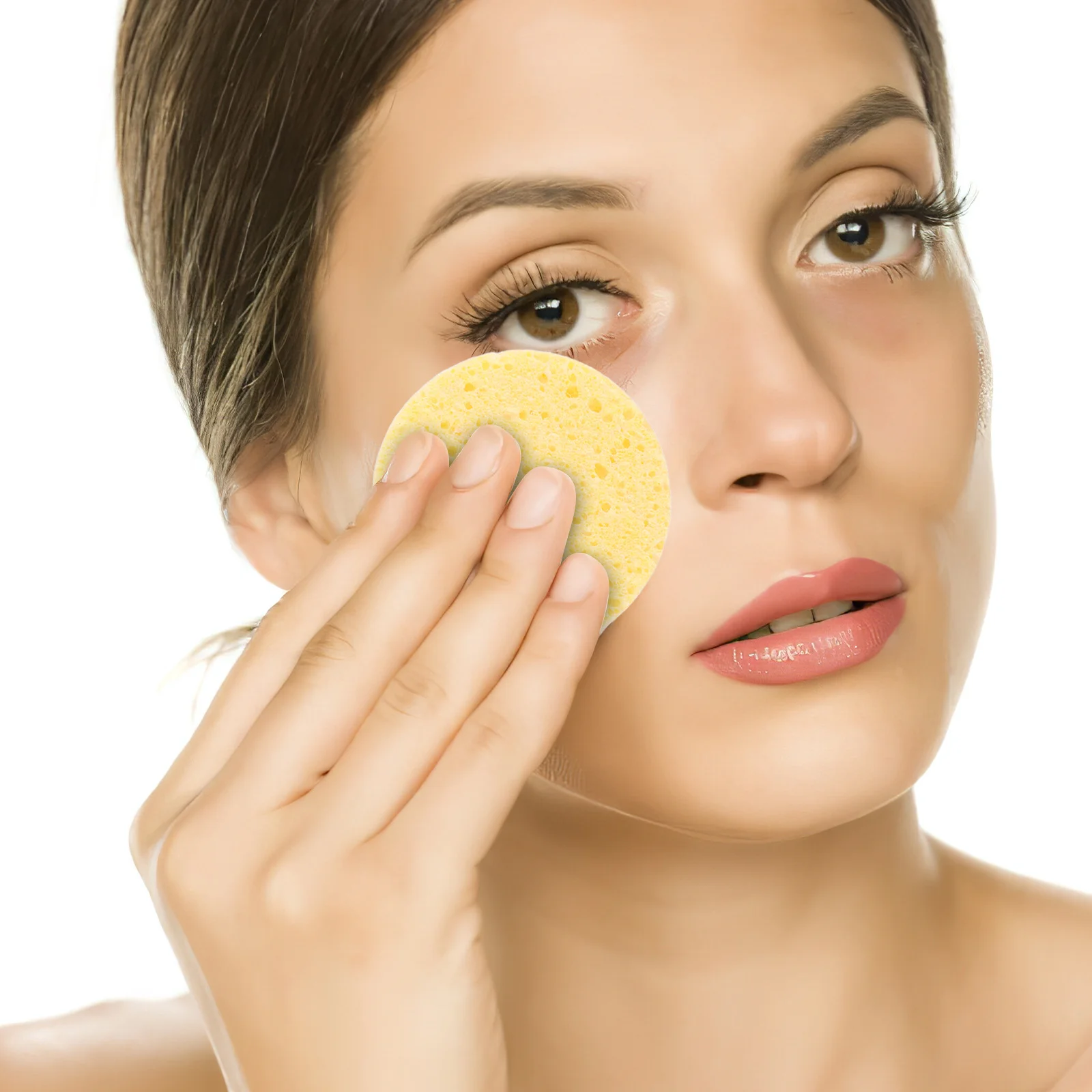 5 個の肌に優しいメイク落としスポンジパッドラウンドソフトフェイスクレンジング毛穴美白アクセサリー女性用