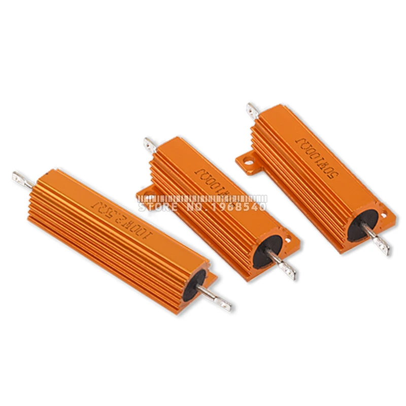 ตัวต้านทานแบบลวดพัน RX24 ตัวเรือนอะลูมิเนียม กำลังไฟ 50W 100W ความต้านทาน 0.01R ~ 100K 1 6 8 10 20 200 500 1K 10K โอห์ม มีสินค้าในสต็อก