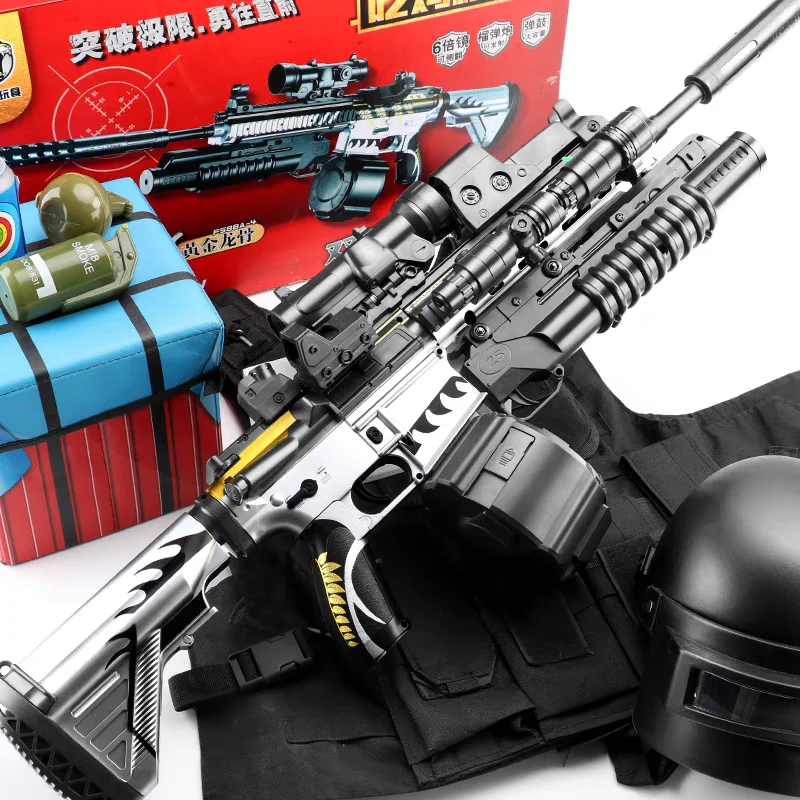 ใหม่ M416 ปืนของเล่นปลอดภัยความเร็วสูง Burst GEL Ball คู่นิตยสารโหมดเจลน้ําปืนสําหรับกลางแจ้ง Interactive เกมผู้ปกครอง-เด็ก