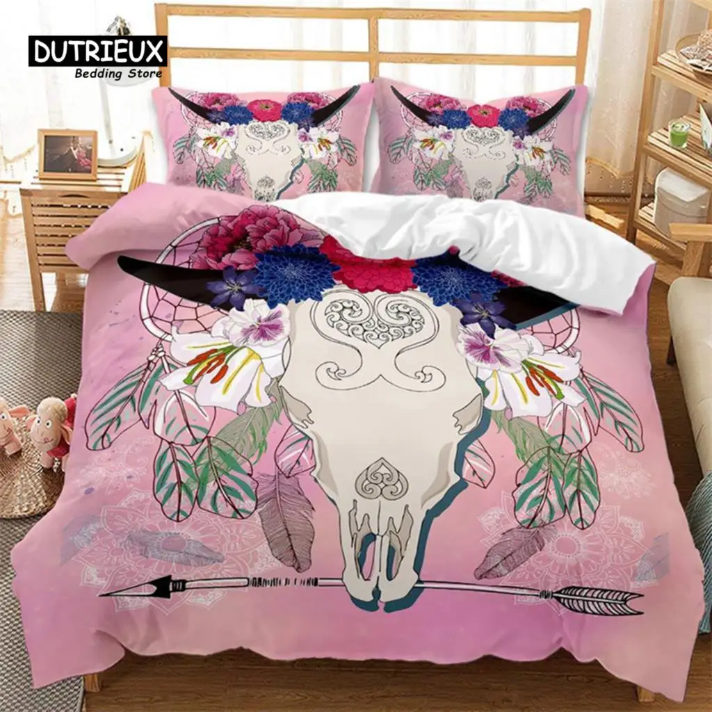 

Dreamcatcher Duvet Cover Set 2/3Pcs King Boho Bedding Set Microfiber Feather Pattern Bohemian Comforter Cover With Pillowcases