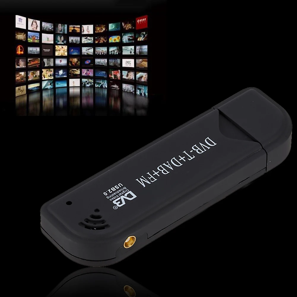 USB 2.0 Digital TV Stick Receiver Mini SDR Video Dongle DVB-T DAB FM Antenna for Household Television Playing Decoration