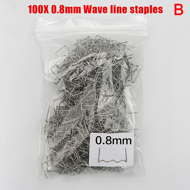 100PCS Automotive Plastic Repair Welding Nail Standard Pre Cut Wave Staples Bump Bodywork Repairs Machine Welding Hot Stapler~