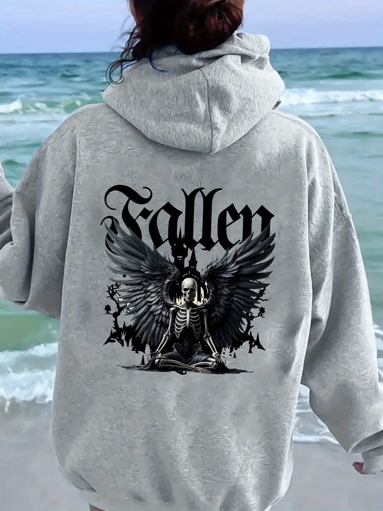 

Осенние и зимние мужские и женские толстовки с графическим принтом черепа и ангела, повседневные свободные брендовые уличные спортивные тренировочные бренды