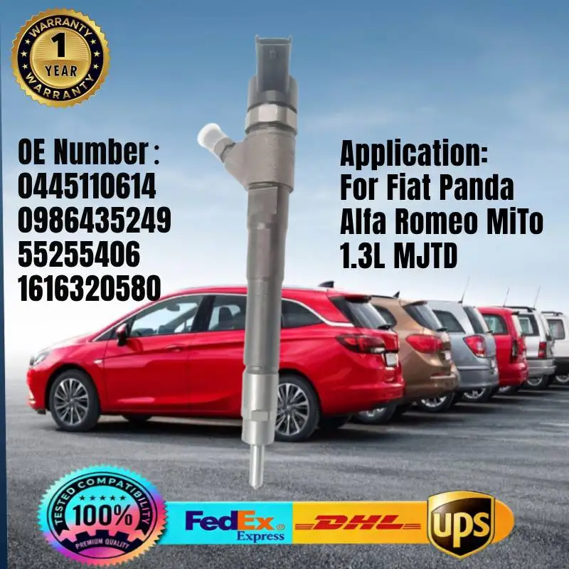

0445110614 0986435249 55255406 1616320580 Common Rail Fuel Injector for Fiat Panda Alfa Romeo MiTo 1.3L MJTD