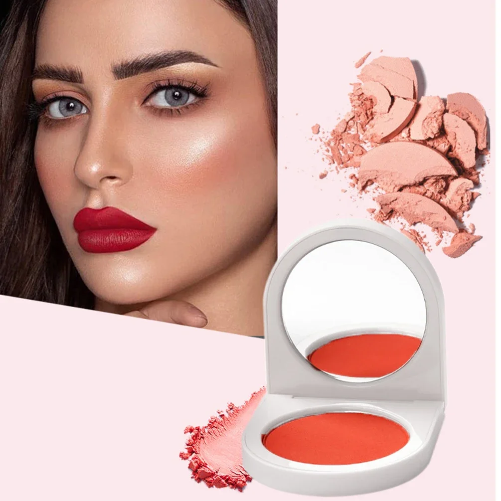 

8-Color Private Label Blush Powder Custom Bulk Cute Cheek Blusher White Tube Single Color Rouge Powdering Pigment Face Makeup