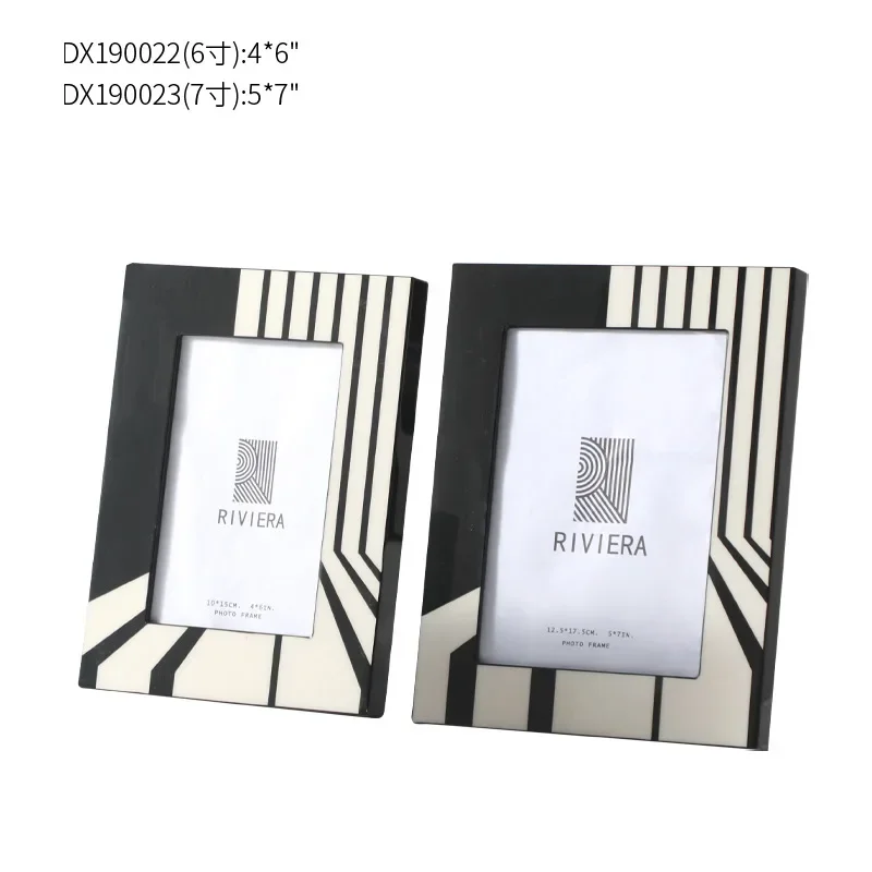 Simple MDF black and white simple photo frame table five-piece set placed and can be hung on the photo wall combination painting
