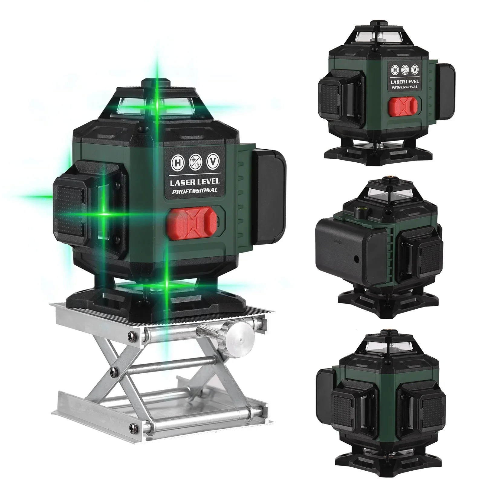 Super Powerful 3000mAh Battery Laser Level 16 Lines 4D Self-Leveling 360° Horizontal and Vertical Cross Green Laser Beam Line