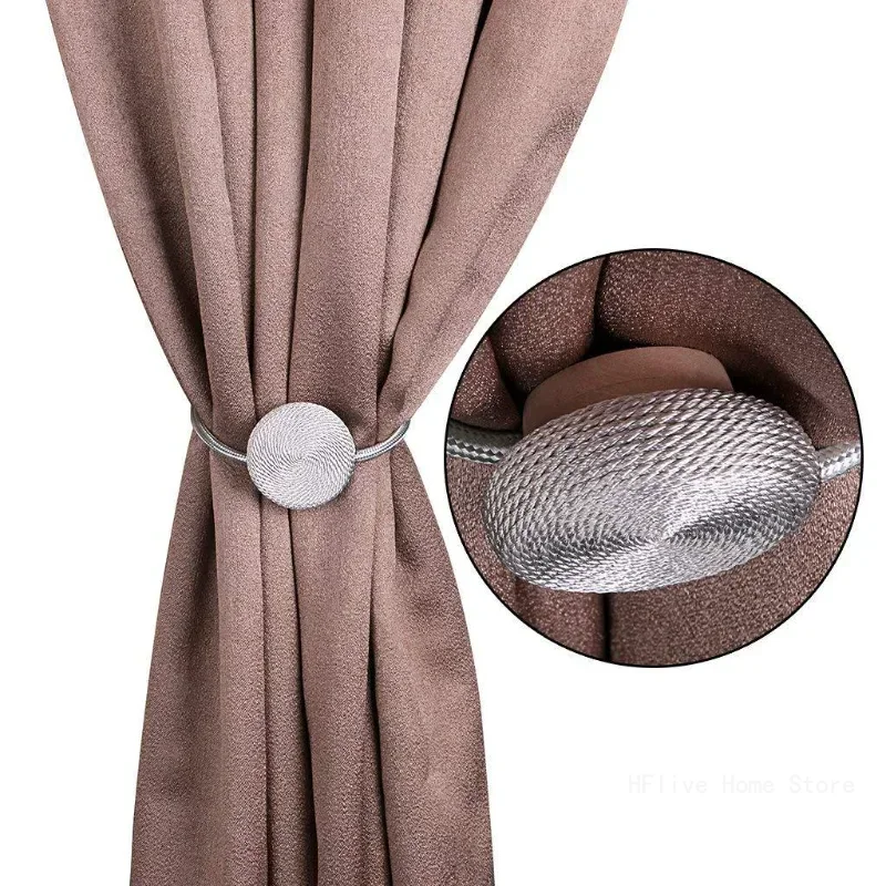 1Pc Macaron Color Curtain Tieback Magnet Curtains Accessories Magnetic Curtain Holder Buckles Rope Curtain Cilp Strap