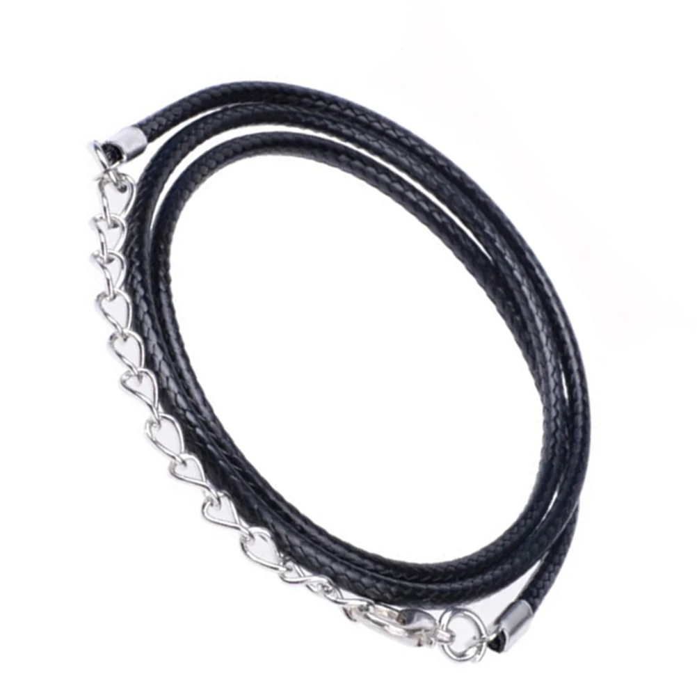 

10pcs Imitation Necklace Cords 1.5Mm 45Cm With Lobster Clasp Extension Chain For Jewelry Making Crafting Beading Waxed