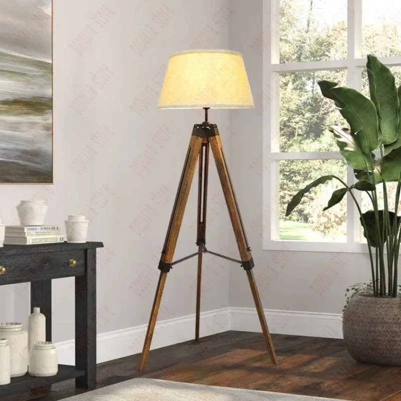 Led Tripod Floor Lamp Wood Mid Century Modern Reading  8W Standing s with E27  Base for Bedroom Farmhouse