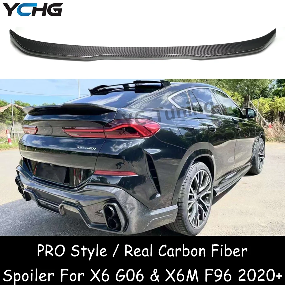 G06 PRO Style Real Carbon Fiber Rear Trunk Spoiler Wing For BMW X6 G06 & X6M F96 2020+