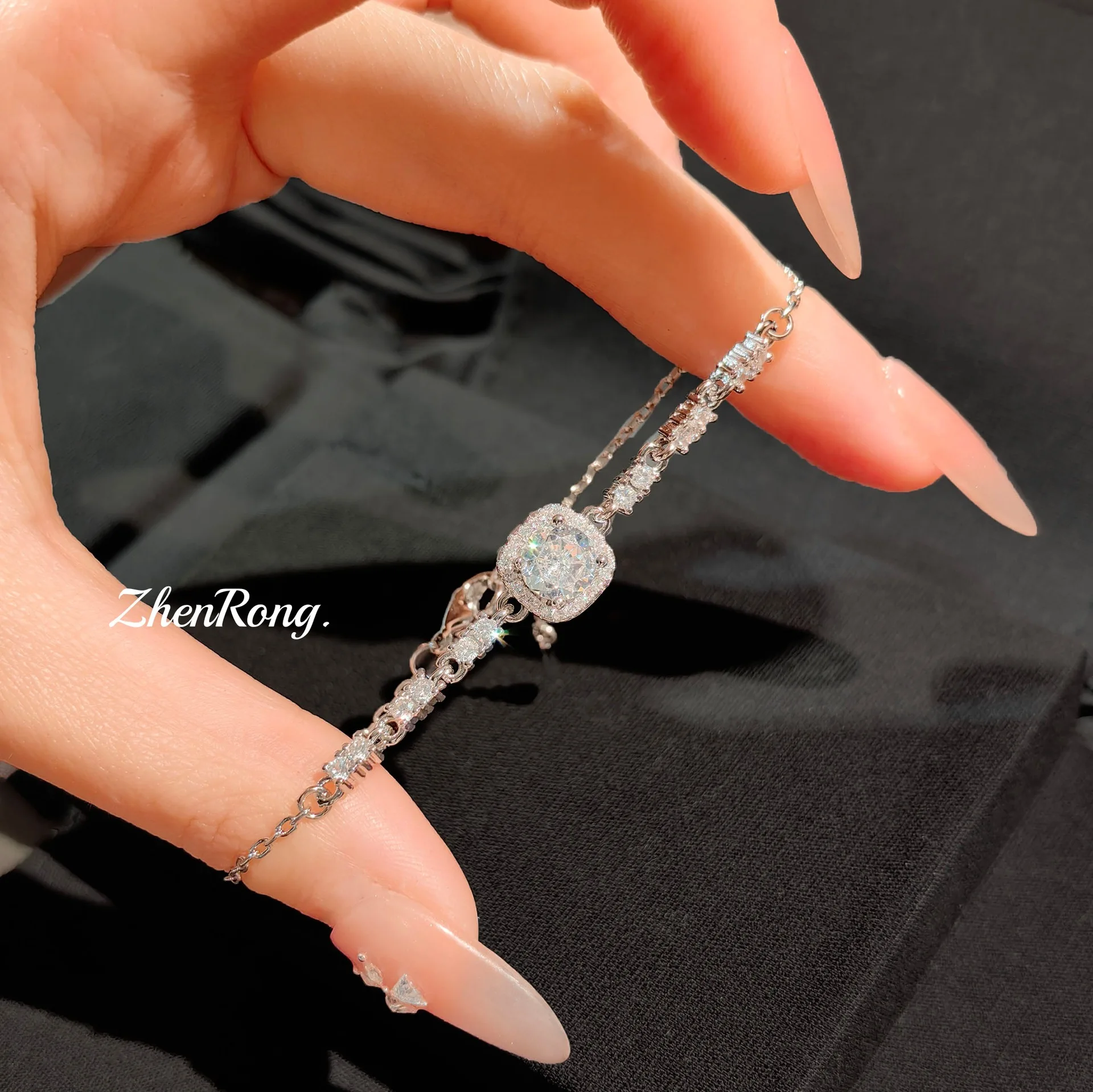 Sterling Silver Ring Sugar Cube Set Moissanite Bracelet Eight Hearts Eight Arrows Pendant Necklace Open Ring Stud Earrings Women