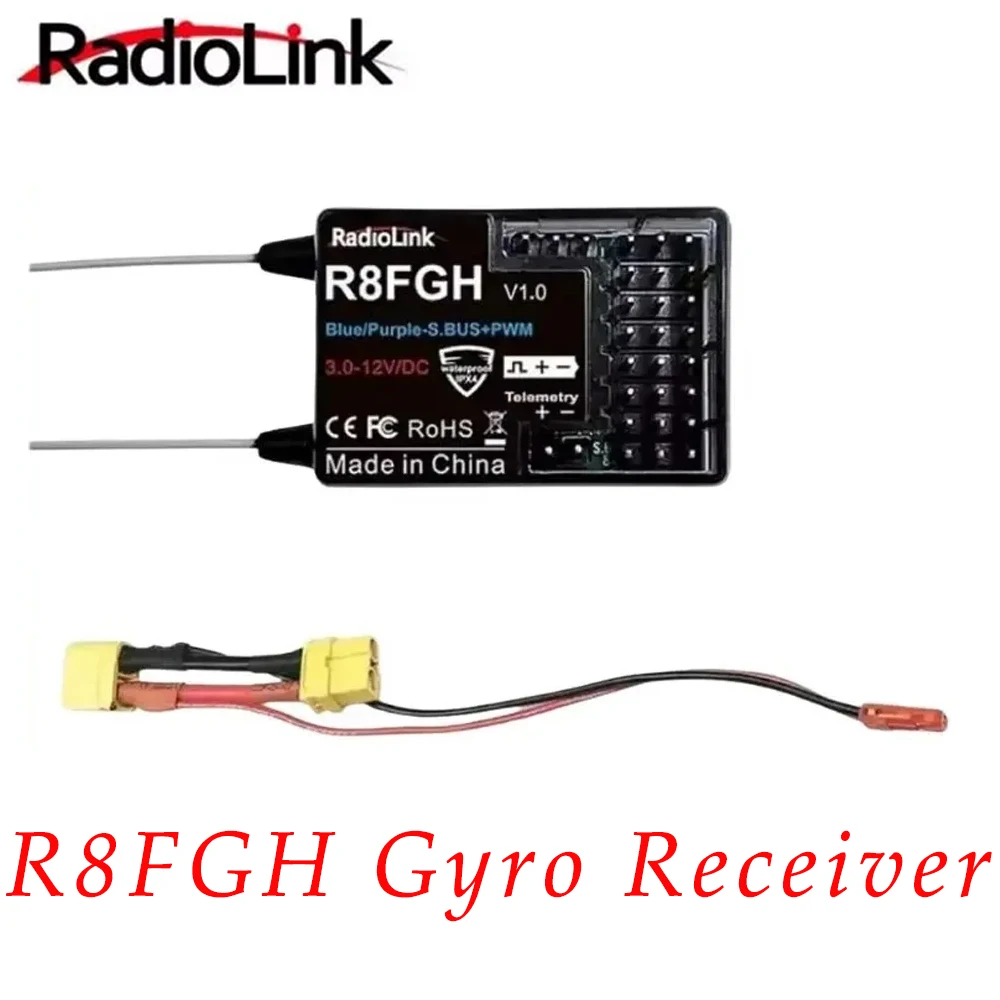 Radiolink R8FGH Gyro Receiver – 2.4GHz 8-Channel | Voltage Telemetry | 14S (58.8V) for RC Cars/Boats/Mowers/Robots